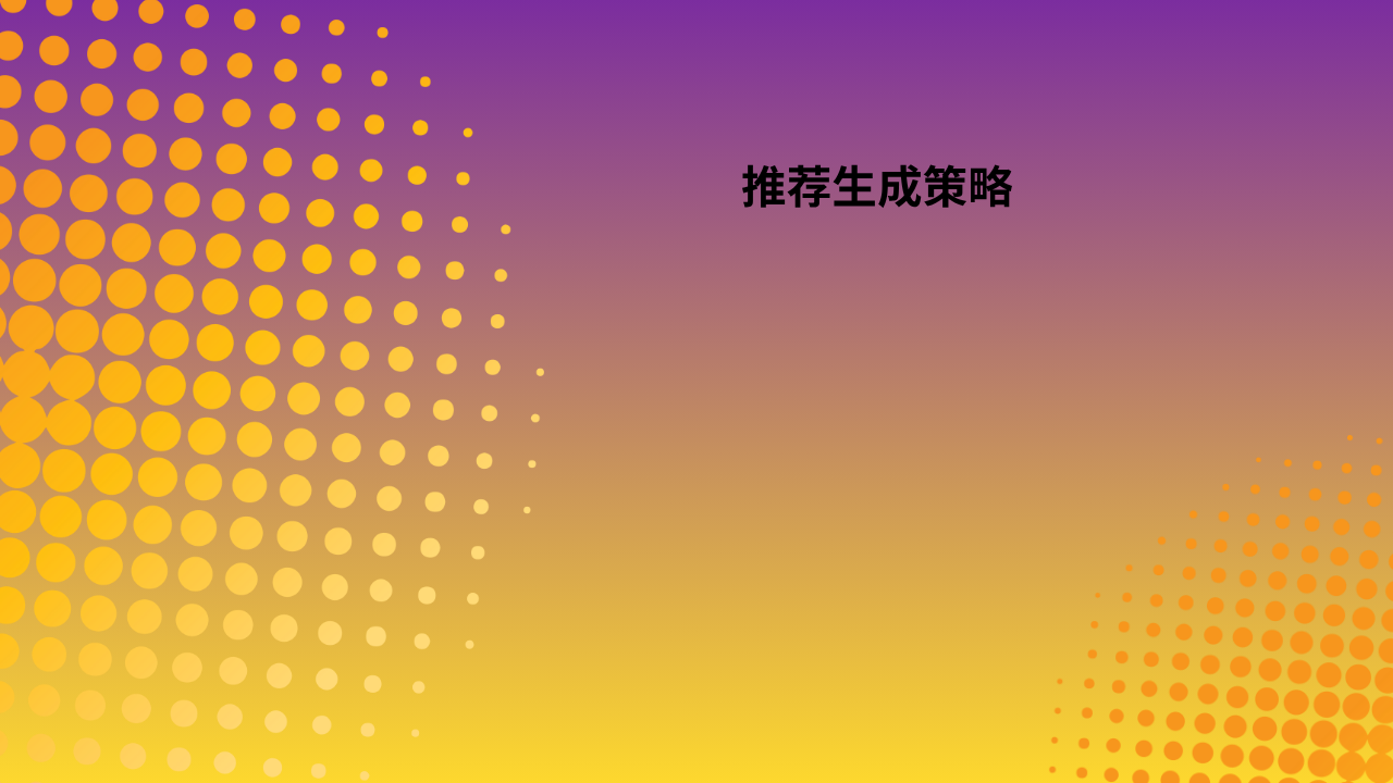 推荐生成策略 